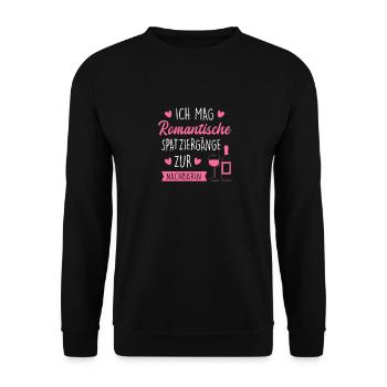 Ich Mag Romantische Spaziergänge Zur Nachbarin - Unisex Pullover - Schwarz - Vorne - Alina (178cm) & Michal (187cm)