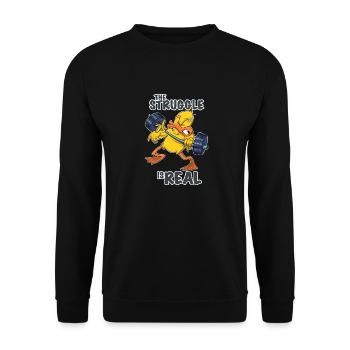 La lutte est real duck i fitness gym i - Sweat-shirt Unisexe - noir - Devant - Alina (178cm) & Michal (187cm)