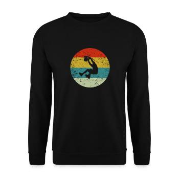 Vintage Basketball - Unisex Pullover - Schwarz - Vorne - Alina (178cm) & Michal (187cm)