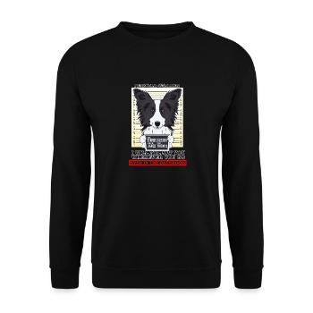 Border Collie Personal Stalker Follow You - Unisex Sweatshirt - black - Front - Alina (178cm) & Michal (187cm)