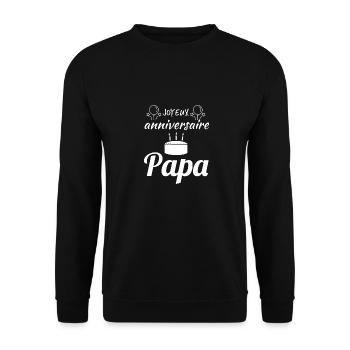 joyeux anniversaire papa - Sweat-shirt Unisexe - noir - Devant - Alina (178cm) & Michal (187cm)