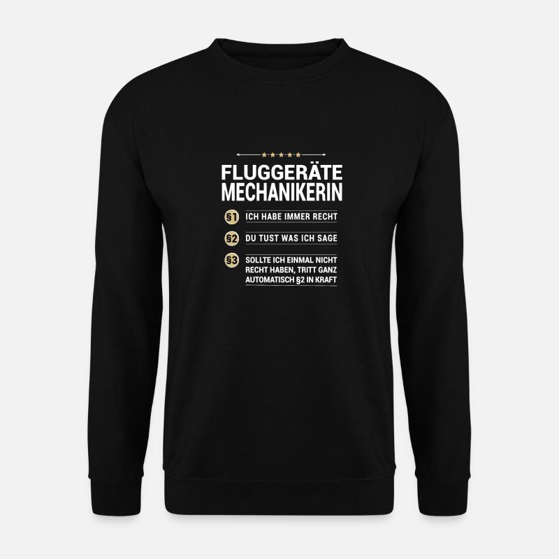 Fluggerätemechanikerin Beruf eigenen Paragraphen - Unisex Pullover - Schwarz