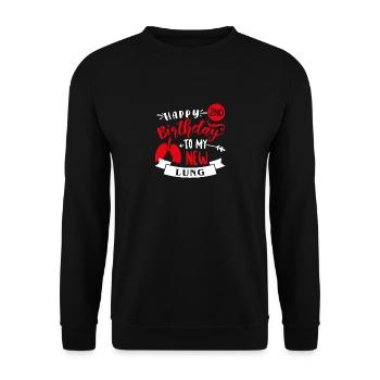Happy 2nd Birthday To My New Lung, Transplant - Unisex Sweatshirt - black - Front - Alina (178cm) & Michal (187cm)