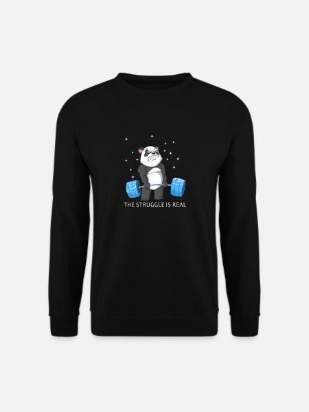 the struggle is real panda - Unisex Sweatshirt - black
