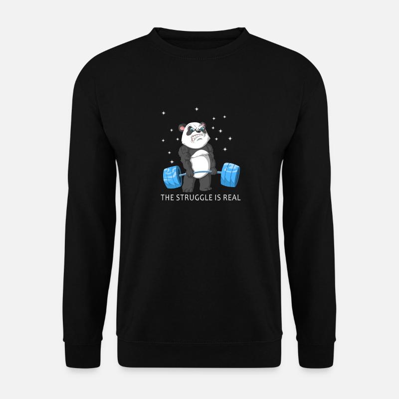 der Kampf ist echter Panda - Unisex Pullover - Schwarz