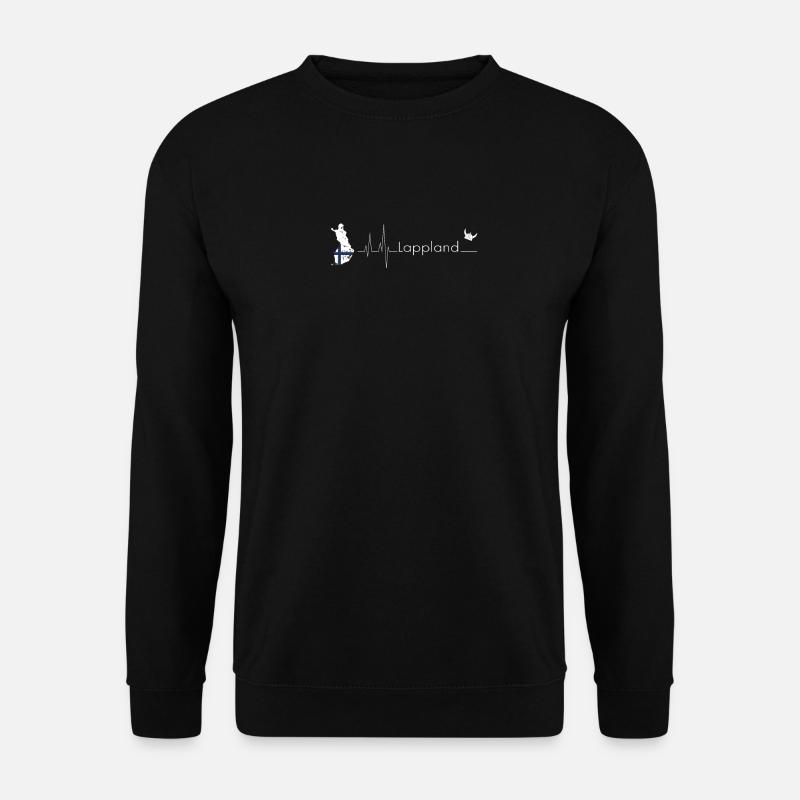 Lappland Finnland Elch Suomi EKG Geschenkidee - Unisex Pullover - Schwarz