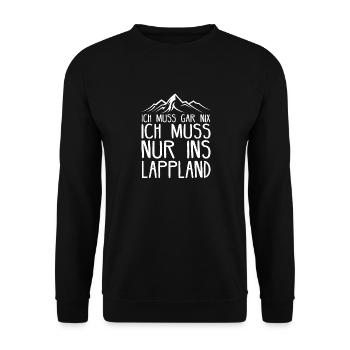 Lappland Finnland Elch Suomi Helsinki Geschenkidee - Unisex Pullover - Schwarz - Vorne - Alina (178cm) & Michal (187cm)