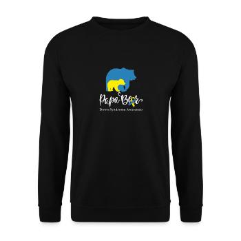 Papa Bear, Down Syndrome Trisomy 21 - Unisex Sweatshirt - black - Front - Alina (178cm) & Michal (187cm)