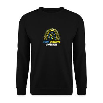 Down-Right Perfect Rainbow Trisomy 21 - Unisex Sweatshirt - black - Front - Alina (178cm) & Michal (187cm)