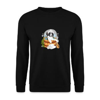 BORDER COLLIE Sauna Wellness - Unisex Pullover - Schwarz - Vorne - Alina (178cm) & Michal (187cm)