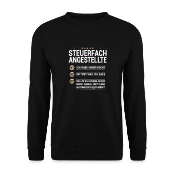 Steuerfachangestellte Beruf eigenen Paragraphen - Unisex Pullover - Schwarz - Vorne - Alina (178cm) & Michal (187cm)