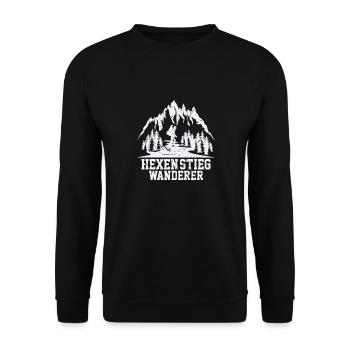 Hexenstieg Wanderer - Unisex Pullover - Schwarz - Vorne - Alina (178cm) & Michal (187cm)