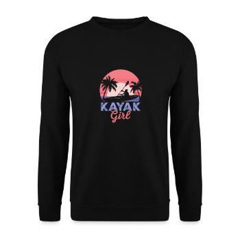 Kayak Fille Canoë Kayak Drôle d’Aviron - Sweat-shirt Unisexe - noir - Devant - Alina (178cm) & Michal (187cm)