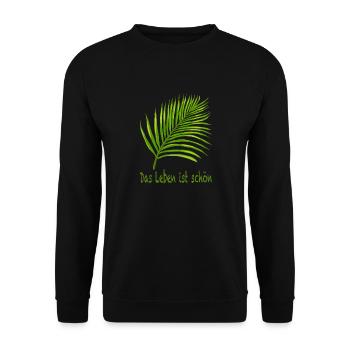 Das Leben ist schön - Unisex Pullover - Schwarz - Vorne - Alina (178cm) & Michal (187cm)