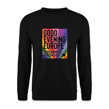 Guten Abend Europa - Unisex Pullover - Schwarz - Vorne - Alina (178cm) & Michal (187cm)