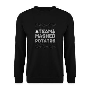 Kartoffelpüree Kartoffelbrei Kartoffel - Unisex Pullover - Schwarz - Vorne - Alina (178cm) & Michal (187cm)