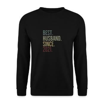 Bester Ehemann seit 2021 - Unisex Pullover - Schwarz - Vorne - Alina (178cm) & Michal (187cm)
