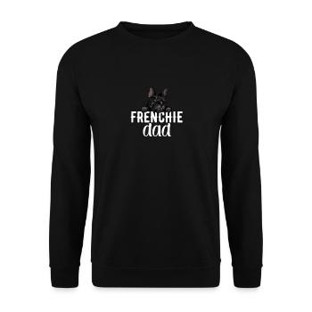 Frenchie Papa Français Bulldog - Sweat-shirt Unisexe - noir - Devant - Alina (178cm) & Michal (187cm)