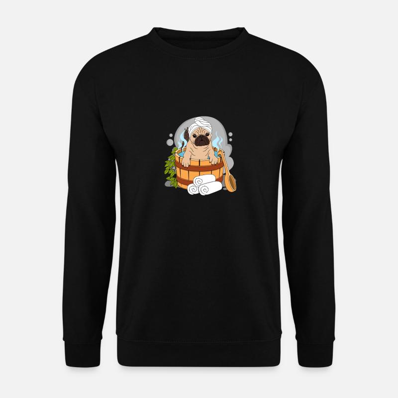 Mops Sauna Wellness - Unisex Pullover - Schwarz