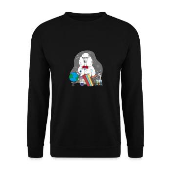 Pudel Wissenschaftler - Unisex Pullover - Schwarz - Vorne - Alina (178cm) & Michal (187cm)