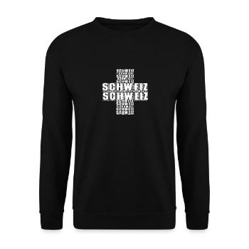 Schweiz Flagge - Unisex Pullover - Schwarz - Vorne - Alina (178cm) & Michal (187cm)