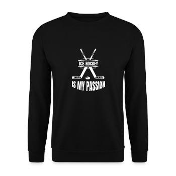 Hockey sur glace Hockey sur glace Sports d’hiver Équipe de hockey sur glace - Sweat-shirt Unisexe - noir - Devant - Alina (178cm) & Michal (187cm)