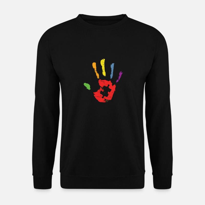 Hand print Austism | Autism Awareness - Unisex Pullover - Schwarz