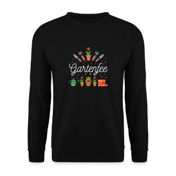 Gartenfee Gärtnerin Kleingarten Gartenprinzessin G - Unisex Pullover - Schwarz - Vorne - Alina (178cm) & Michal (187cm)