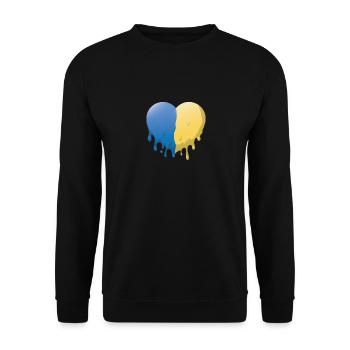 Ukrainische Flagge Ukrainische shirs Geschenk - Unisex Pullover - Schwarz - Vorne - Alina (178cm) & Michal (187cm)