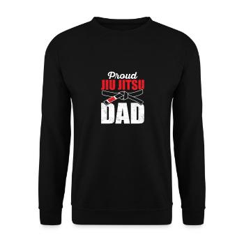 Proud Jiu Jitsu Dad Jiu Jitsu BJJ MMA Jujitsu - Unisex Pullover - Schwarz - Vorne - Alina (178cm) & Michal (187cm)