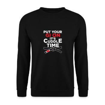Mettez votre Gi on It’s Cuddle Time BJJ MMA Jujitsu Ji - Sweat-shirt Unisexe - noir - Devant - Alina (178cm) & Michal (187cm)