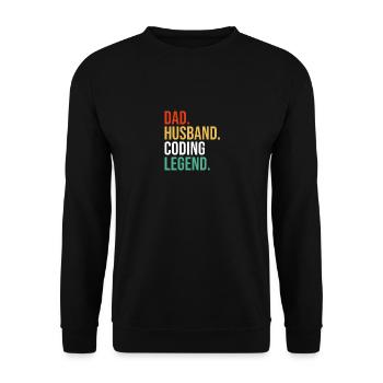 Husband Father Papa Coder Coding Computer Scientist - Unisex Sweatshirt - black - Front - Alina (178cm) & Michal (187cm)