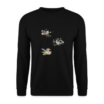 Couple aimant le dessin à l’aquarelle - Sweat-shirt Unisexe - noir - Devant - Alina (178cm) & Michal (187cm)