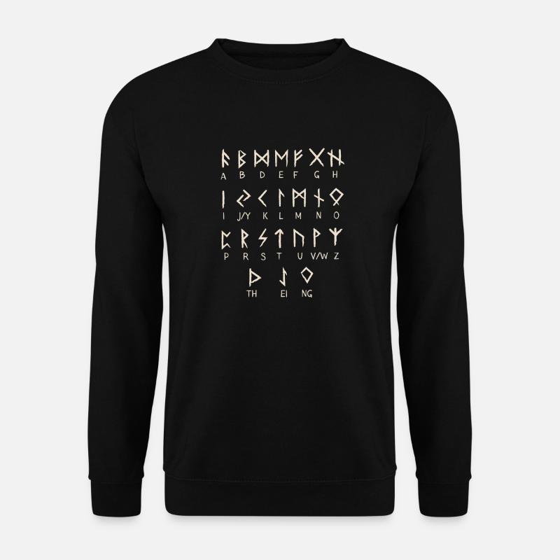 Runic Alphabet Elder Futhark Runes - Unisex Pullover - Schwarz