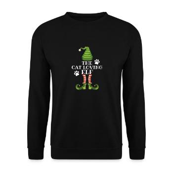 The Cat Lover Elf - Katzenbesitzer Weihnachten - Unisex Pullover - Schwarz - Vorne - Alina (178cm) & Michal (187cm)