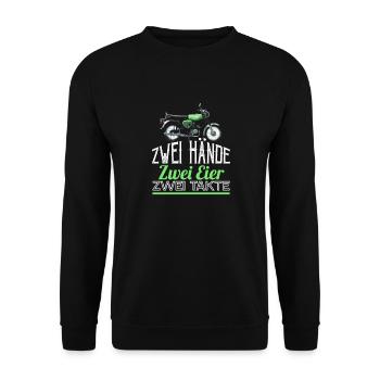Two Hands Simson-S51 T-Shirt - Unisex Pullover - Schwarz - Vorne - Alina (178cm) & Michal (187cm)
