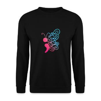 Vintage Semicolon Butter | Mental Health Awareness - Unisex Pullover - Schwarz - Vorne - Alina (178cm) & Michal (187cm)