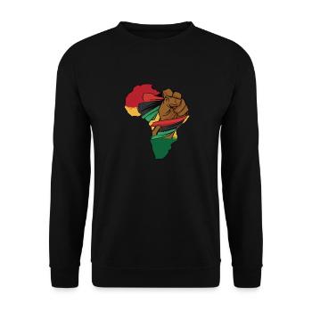 Pan African American Decent Africa Continent Art - Unisex Sweatshirt - black - Front - Alina (178cm) & Michal (187cm)