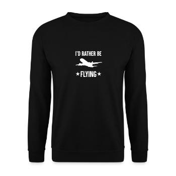 Flugzeug Pilot Flughafen fliegen Flieger Geschenk - Unisex Pullover - Schwarz - Vorne - Alina (178cm) & Michal (187cm)