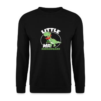 Little Mr Shenanigans Enthusiast Dino Boy St Patri - Unisex Pullover - Schwarz - Vorne - Alina (178cm) & Michal (187cm)