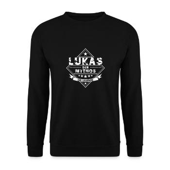 Ich bin Lukas und die Legende - Unisex Pullover - Schwarz - Vorne - Alina (178cm) & Michal (187cm)
