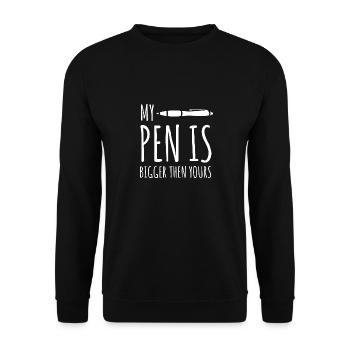 Mon stylo est plus grand que le vôtre Stift Büro Adulte - Sweat-shirt Unisexe - noir - Devant - Alina (178cm) & Michal (187cm)