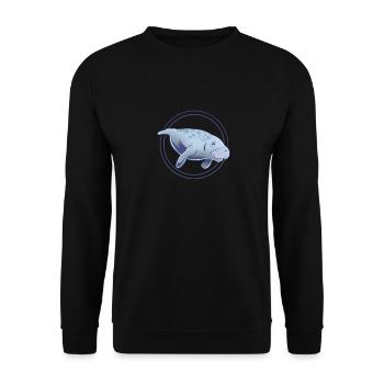 Süße Florida Seekuh - Unisex Pullover - Schwarz - Vorne - Alina (178cm) & Michal (187cm)