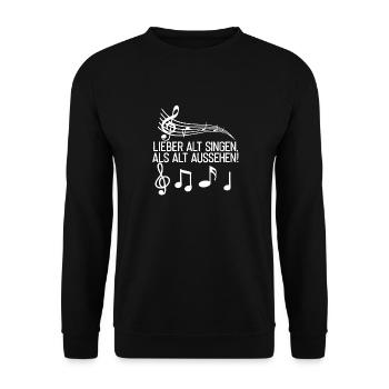 Singing Als Alt Optik Musician Sheet - Unisex Pullover - Schwarz - Vorne - Alina (178cm) & Michal (187cm)