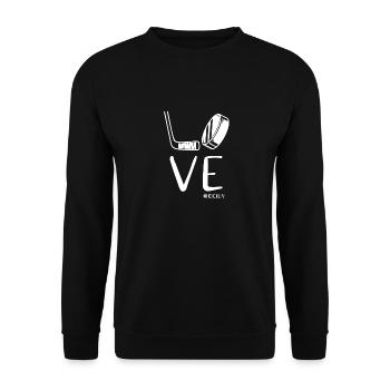 Love Hockey - Eishockey Spieler - Unisex Pullover - Schwarz - Vorne - Alina (178cm) & Michal (187cm)