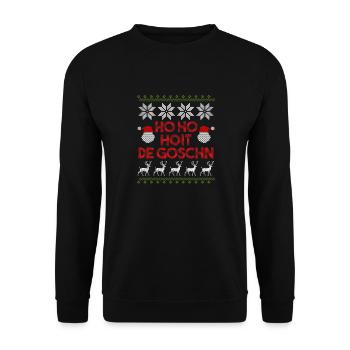 Christmas Ho Hoit The Goschn Ugly - Unisex Pullover - Schwarz - Vorne - Alina (178cm) & Michal (187cm)
