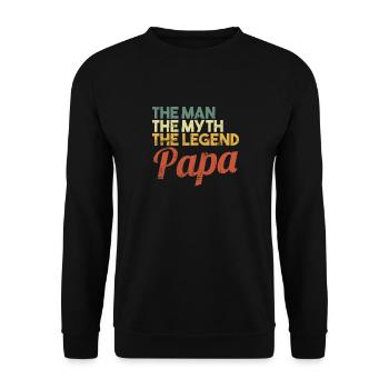Retro - The Man The Myth The Legend Papa - Unisex Pullover - Schwarz - Vorne - Alina (178cm) & Michal (187cm)