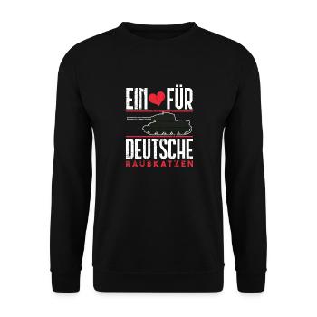 Tank driver predatory cats military tank - Unisex Pullover - Schwarz - Vorne - Alina (178cm) & Michal (187cm)