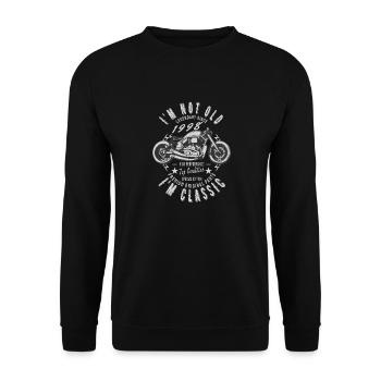 I'm not old, I'm classic. Legendary since 1998. - Unisex Pullover - Schwarz - Vorne - Alina (178cm) & Michal (187cm)