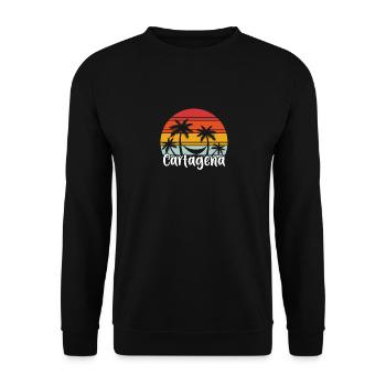 Cartagena Palm Hamac Souvenir Cadeau - Sweat-shirt Unisexe - noir - Devant - Alina (178cm) & Michal (187cm)